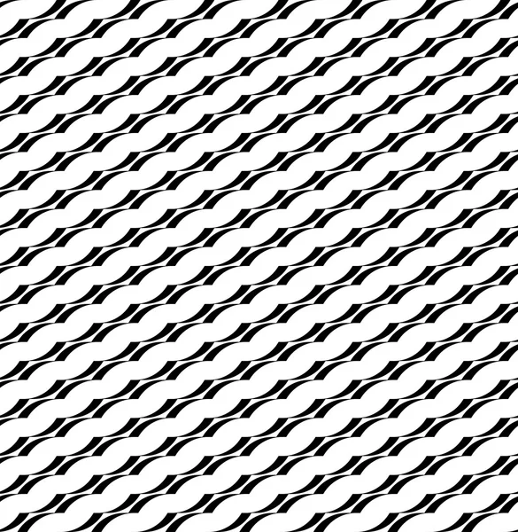 Patrón geométrico sin costura en blanco y negro con banda ondulada fondo elegante y abstracto . — Vector de stock