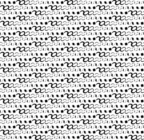 黑色和白色无缝的几何图案波浪时尚、 抽象背景. — 图库矢量图片