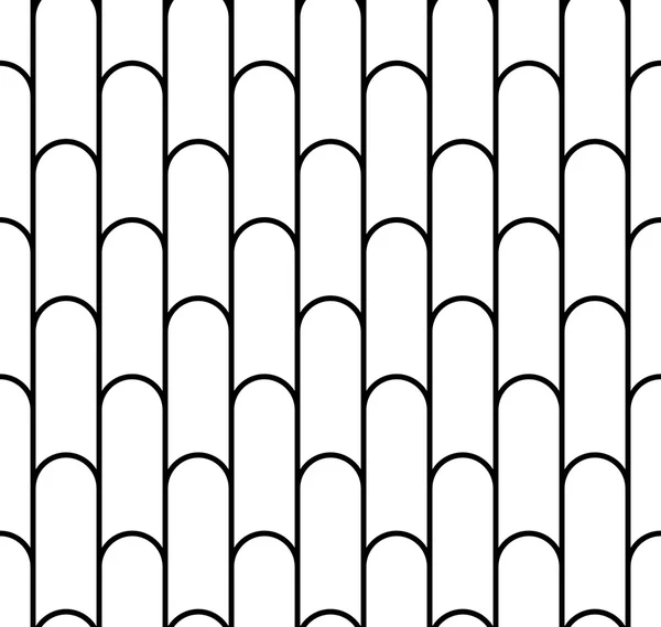 Svart och vitt geometriska seamless mönster med vågformad linje, abstrakt bakgrund. — Stock vektor