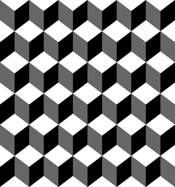 Patrón geométrico sin costura en blanco y negro con trapezoide y diamante, fondo abstracto . — Archivo Imágenes Vectoriales