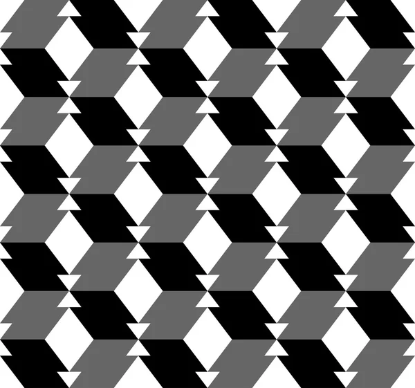 Patrón geométrico sin costura en blanco y negro con triángulo y trapezoide, fondo abstracto . — Archivo Imágenes Vectoriales