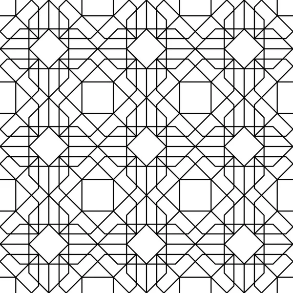 黑色和白色几何无缝模式与线，抽象背景. — 图库矢量图片