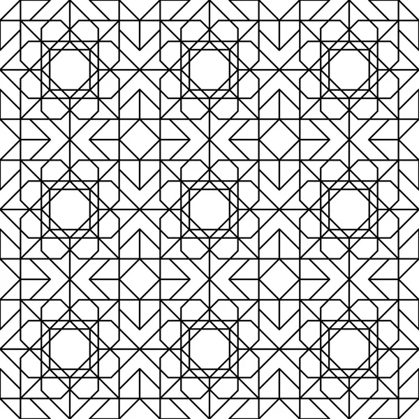 Schwarz-weißes geometrisches nahtloses Muster mit Linie, abstraktem Hintergrund. — Stockvektor