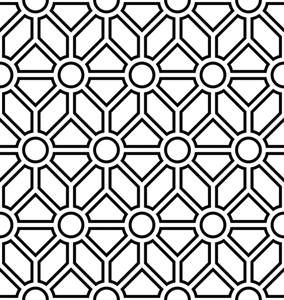 Motif géométrique sans couture noir et blanc, fond abstrait . — Image vectorielle