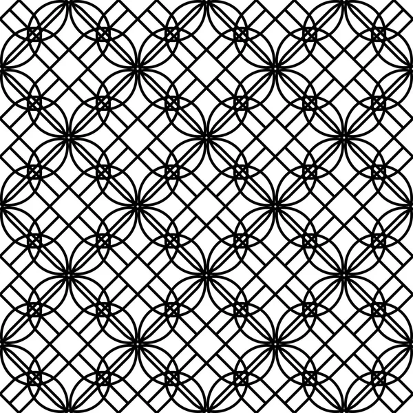 Black and white geometric seamless pattern with line, abstract background. — Stock Vector