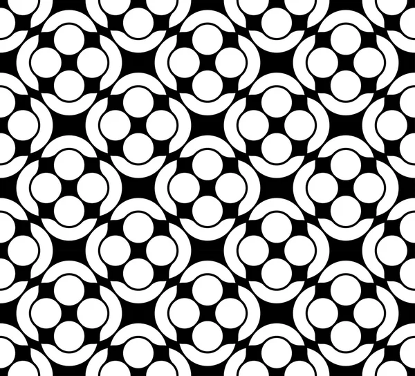 Μαύρο και άσπρο γεωμετρικό σχέδιο άνευ ραφής με κύκλο, αφηρημένα φόντο. — Διανυσματικό Αρχείο