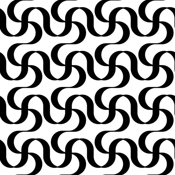 Black and white geometric seamless pattern with wavy line, abstract background. — Stock Vector