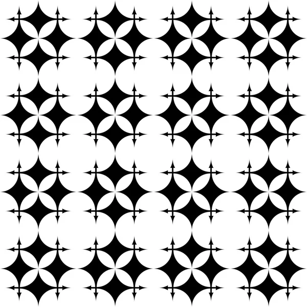 Zwart-wit geometrische naadloze patroon met pijl hoofd, abstracte achtergrond. — Stockvector