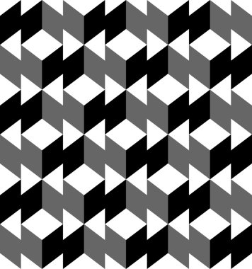 Siyah ve beyaz geometrik Dikişsiz desen üçgen ve yamuk, arka plan ile.