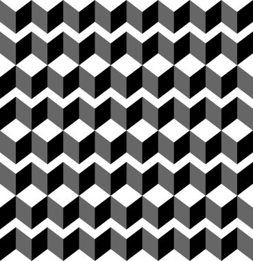 Yamuk ve elmas, arka plan siyah ve beyaz geometrik seamless modeli.