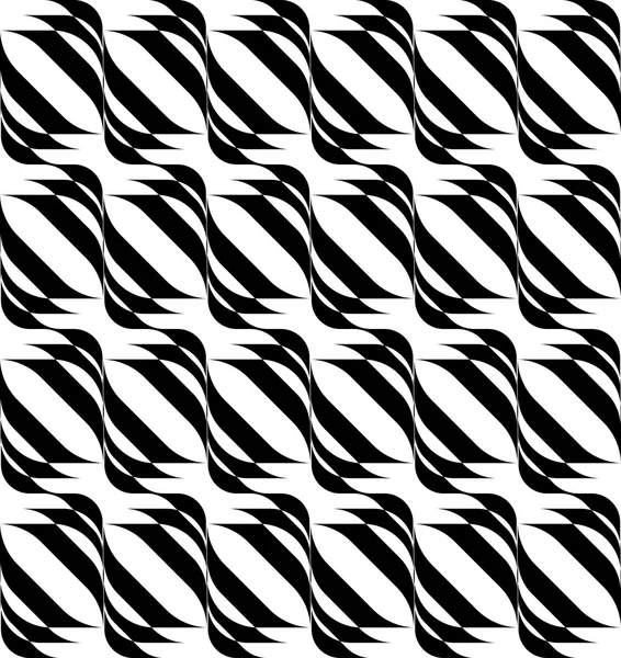 Černá a bílá geometrický vzor bezešvé s vlnité pruhy, abstraktní pozadí. — Stockový vektor