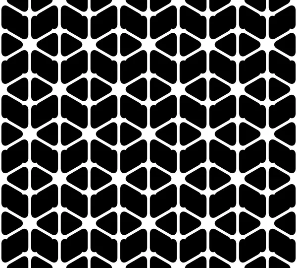 Black and white geometric seamless pattern with rounded triangle, abstract background. — Stock Vector