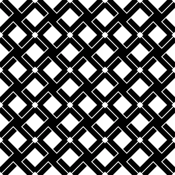 Fekete-fehér geometriai zökkenőmentes minta-vonal és interlace, absztrakt háttér. — Stock Vector