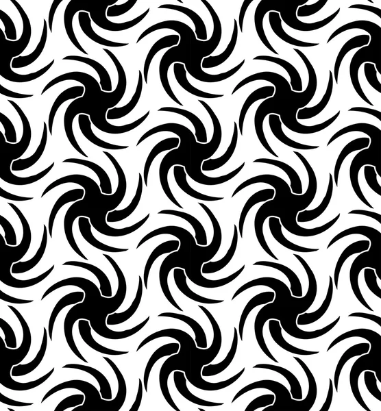 Zwart-wit naadloze patroon twist stijlvolle, abstracte achtergrond. — Stockvector