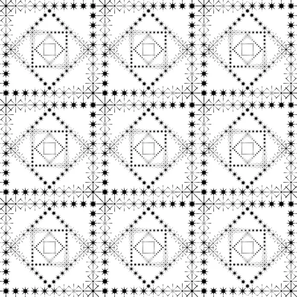 Motif géométrique sans couture noir et blanc avec point de l'étoile, fond abstrait . — Image vectorielle