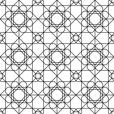 Siyah ve beyaz çizgi, arka plan ile geometrik seamless modeli.