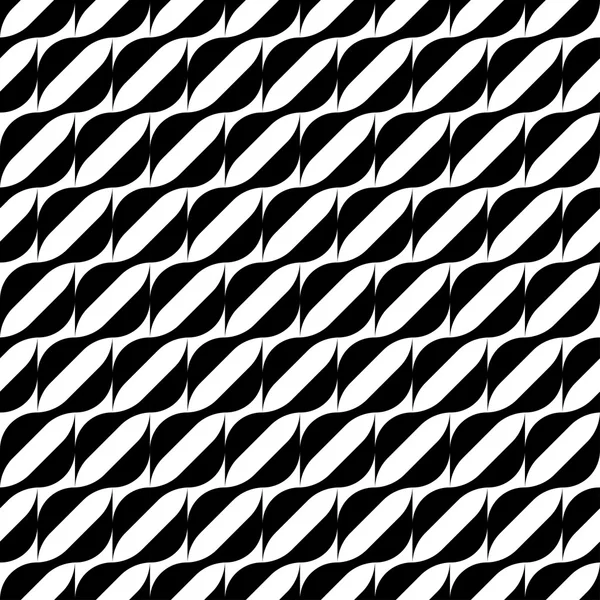 Siyah ve beyaz dalgalı şerit çizgi, arka plan ile geometrik seamless modeli. — Stok Vektör