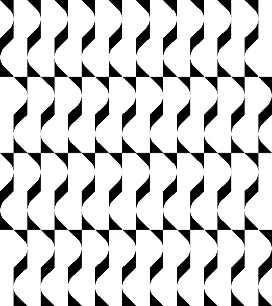 Black and white geometric seamless pattern wavy style, abstract background. — Stock Vector