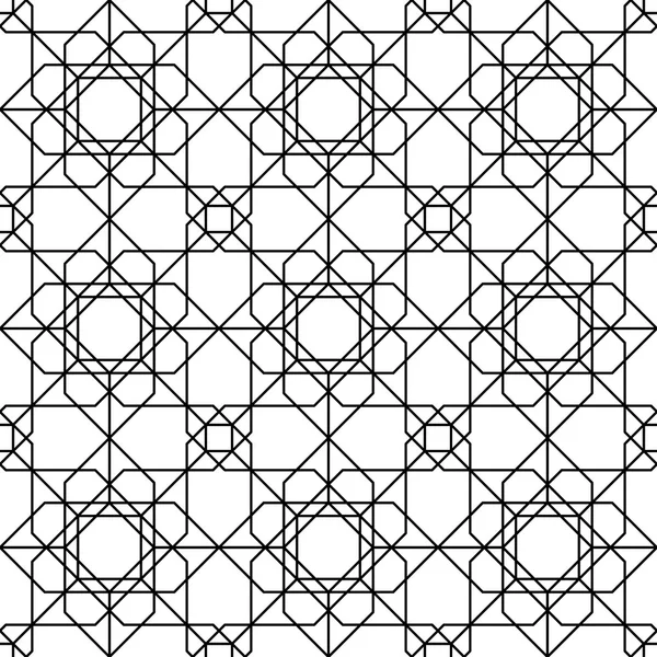 Fekete-fehér geometriai zökkenőmentes minta-vonal, absztrakt háttér. — Stock Vector