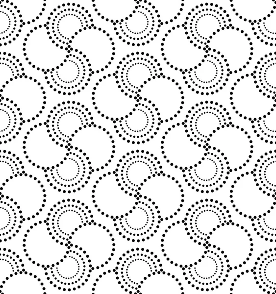 Zwart-wit geometrische naadloze patroon met cirkel, abstracte achtergrond. — Stockvector