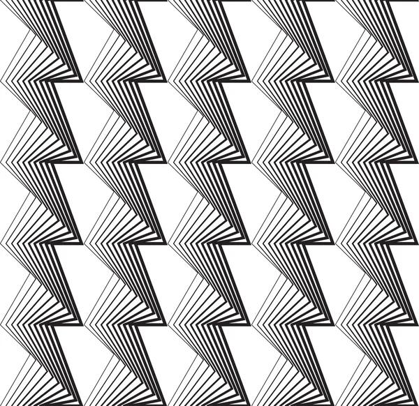 Patrón geométrico sin costuras blanco y negro en estilo moderno con línea en zigzag, fondo abstracto . — Vector de stock