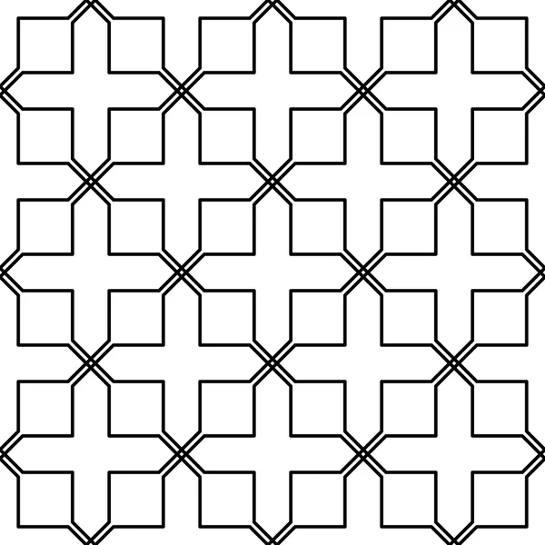 Черно-белый геометрический бесшовный рисунок на арабском стильном, абстрактном фоне . — стоковый вектор