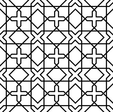 Şık, soyut arka plan siyah ve beyaz geometrik sorunsuz desende.