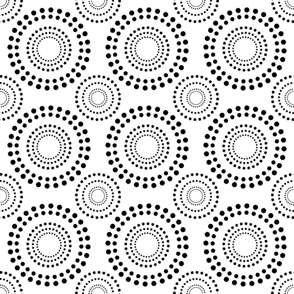 원, 추상적인 배경으로 흑인과 백인 기하학적 완벽 한 패턴. — 스톡 벡터