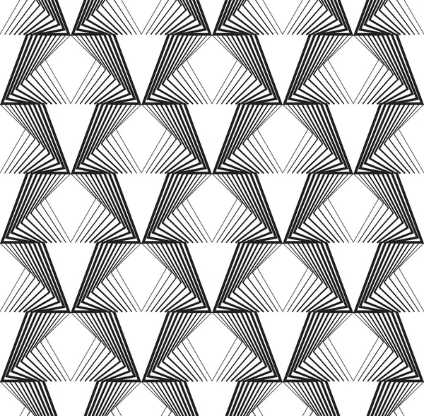 Patrón geométrico sin costuras blanco y negro en estilo moderno con línea en zigzag, fondo abstracto . — Vector de stock