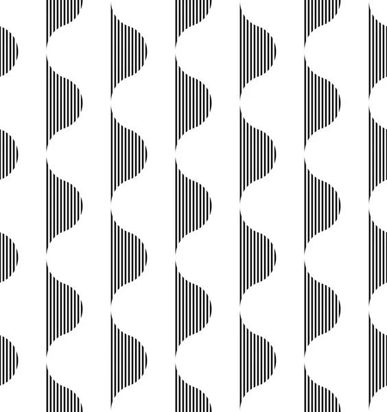 Motif géométrique sans couture noir et blanc avec bande, fond abstrait . — Image vectorielle