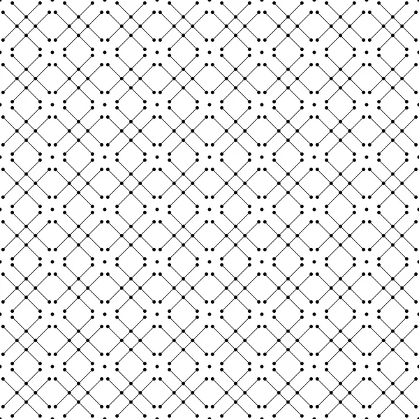 Black and white geometric seamless pattern with dot and line, abstract background. — Stock Vector