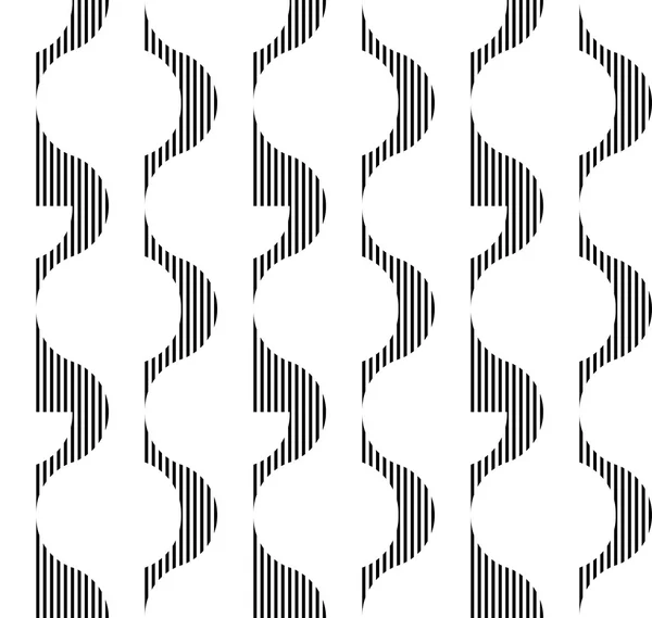 Motif géométrique sans couture noir et blanc avec bande, fond abstrait . — Image vectorielle