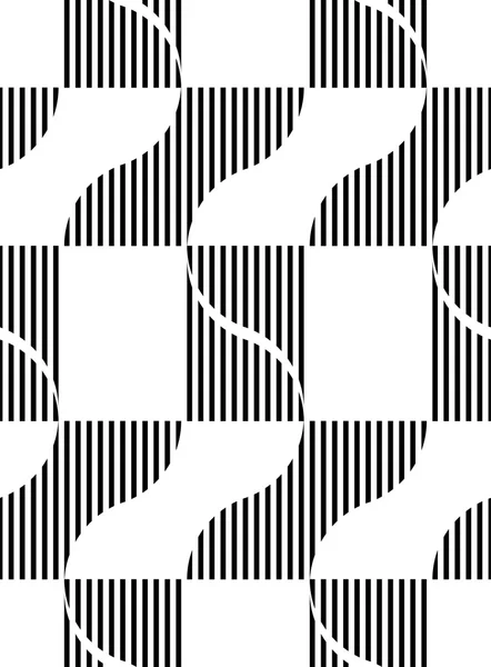 Black and white geometric seamless pattern with stripe, abstract background. — Stock Vector