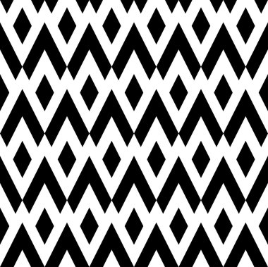 Elmas, arka plan siyah ve beyaz geometrik seamless modeli.