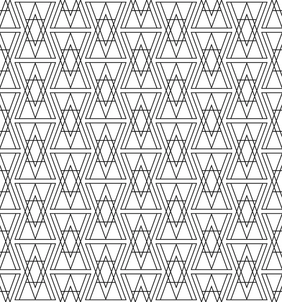 Motif géométrique sans couture noir et blanc avec ligne et triangle, fond abstrait . — Image vectorielle