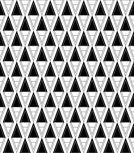 Black and white geometric seamless pattern with line and triangle, abstract background. — Stock Vector