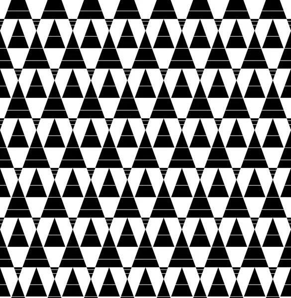 黑色和白色几何无缝模式与线和三角形、 抽象背景. — 图库矢量图片