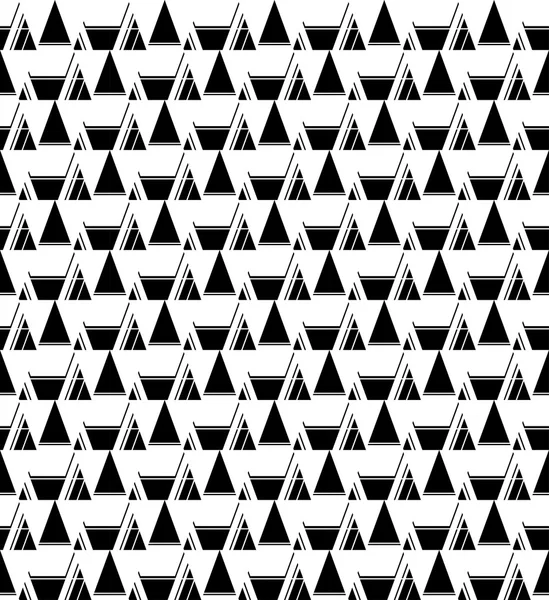 Black and white geometric seamless pattern with line and triangle, abstract background. — Stock Vector