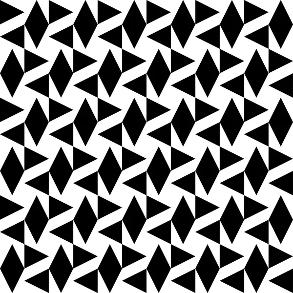 Modello geometrico bianco e nero senza cuciture con triangolo e diamante, sfondo astratto . — Vettoriale Stock