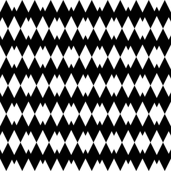 Black and white geometric seamless pattern with diamond, abstract background. — Stock Vector