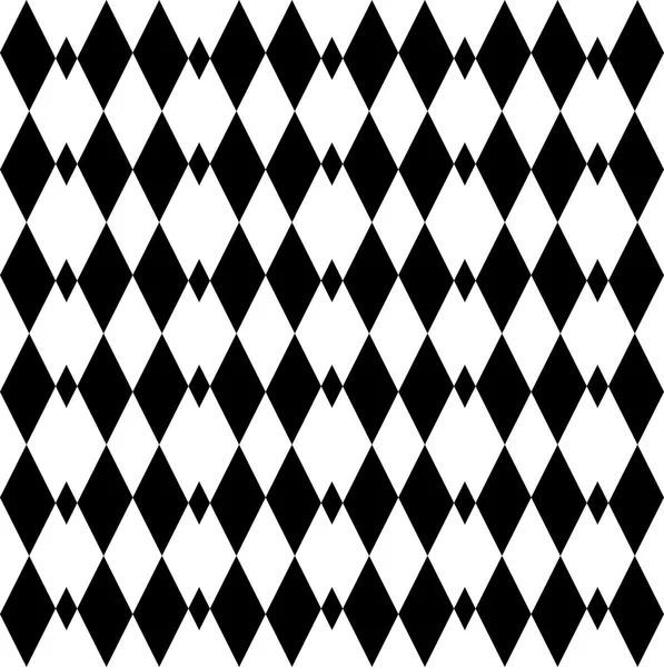 Black and white geometric seamless pattern with diamond, abstract background. — Stock Vector