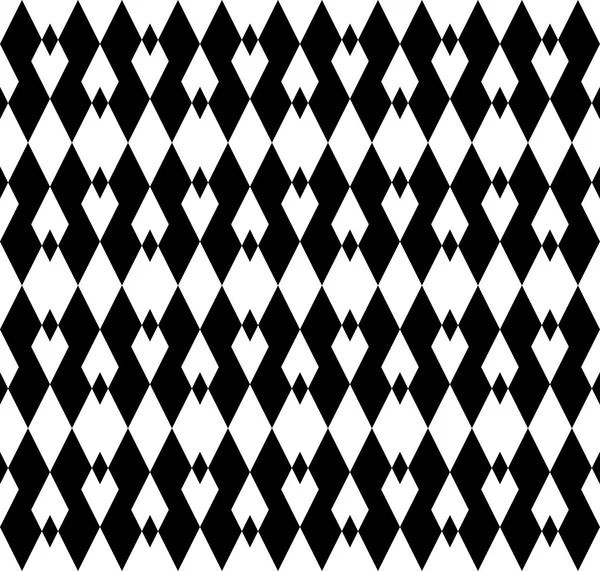 Black and white geometric seamless pattern with diamond, abstract background. — Stock Vector