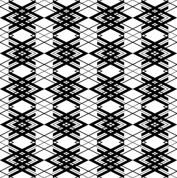 Svarta och vita geometriska seamless mönster, abstrakt bakgrund. — Stock vektor