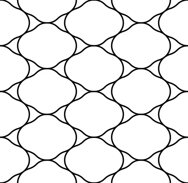 Motif géométrique sans couture noir et blanc avec ligne ondulée, fond abstrait . — Image vectorielle