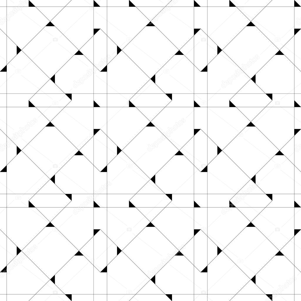Black and white geometric seamless pattern modern stylish with line and triangle, abstract background.