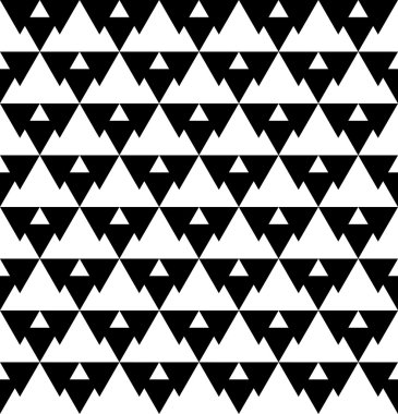 Siyah ve beyaz geometrik Dikişsiz desen üçgen, arka plan ile.