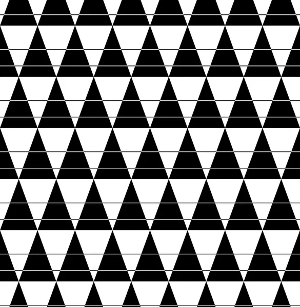 線と三角形、抽象的な背景と黒と白の幾何学的なシームレス パターン. — ストックベクタ