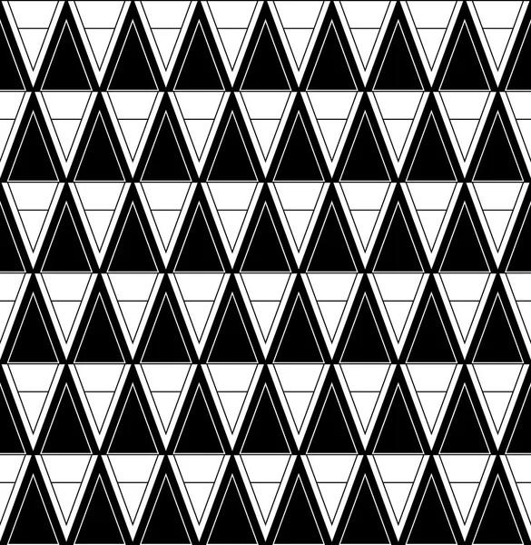 Black and white geometric seamless pattern with line and triangle, abstract background. — Stock Vector