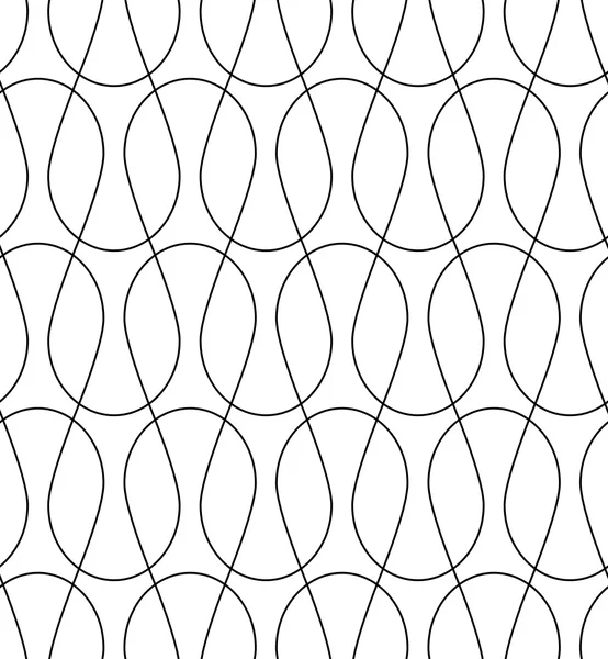 黑色和白色几何无缝模式用波浪线，抽象背景. — 图库矢量图片