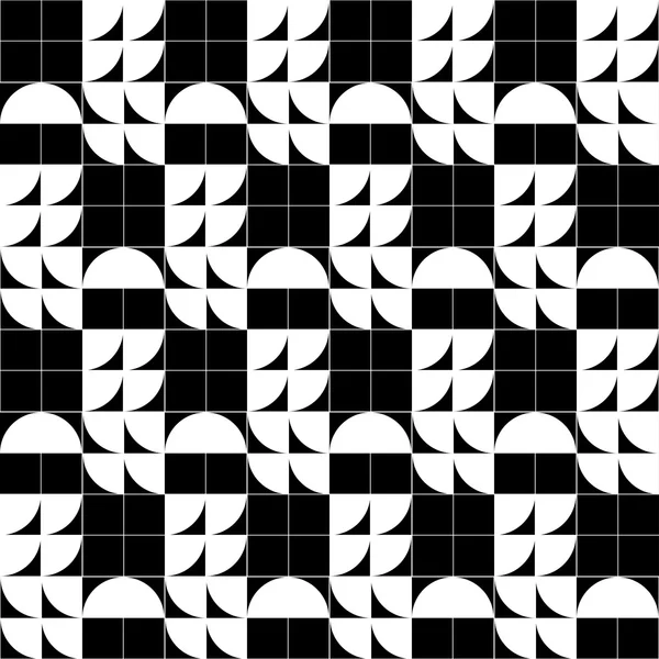 Черно-белый геометрический бесшовный рисунок, абстрактный фон . — стоковый вектор